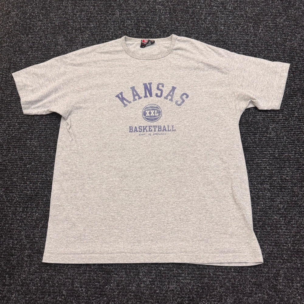 Tailgate Clothing Co Mens Kansas Basketball T-Shirt Gray Graphic Tee Size Small